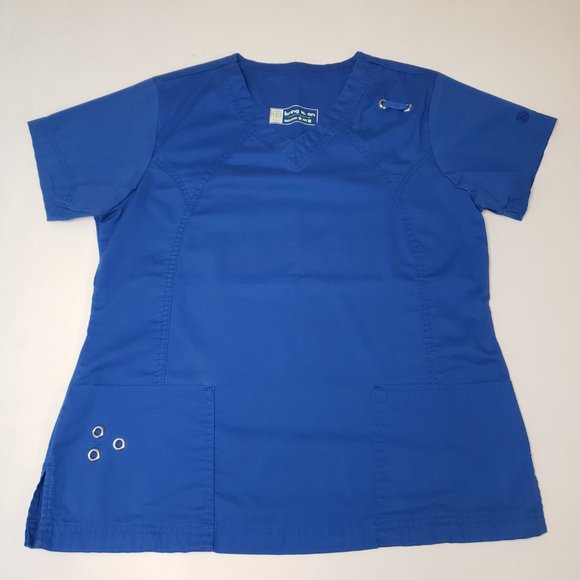 Mixed Colors Royal Blue Green Wine Scrub Top Bundle (4) Medium - Picture 6 of 9